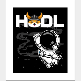 HODL Astronaut Floki Inu Coin To The Moon Floki Army Crypto Token Cryptocurrency Blockchain Wallet Birthday Gift For Men Women Kids Posters and Art